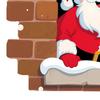 Santa Claus Breaking Wall Christmas Stickers Removable PVC Decals Funny Santa with Gift Bag Breaking Through Wall Art for Bedroom Backdrop Decor