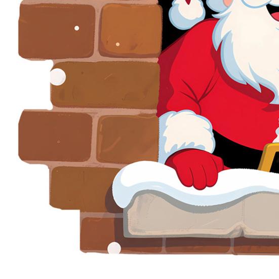 Santa Claus Breaking Wall Christmas Stickers Removable PVC Decals Funny Santa with Gift Bag Breaking Through Wall Art for Bedroom Backdrop Decor