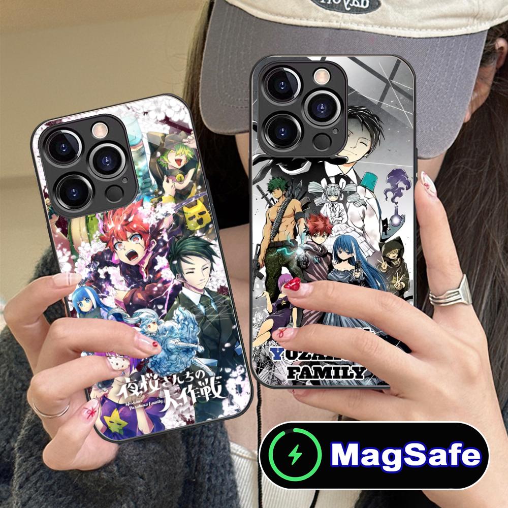 Custodia per Telefono Yozakura Family per iPhone 16 15 14 13 12 11 Pro Max Plus Mini MagSafe Vetro Stampa a Colori Cover Smartphone