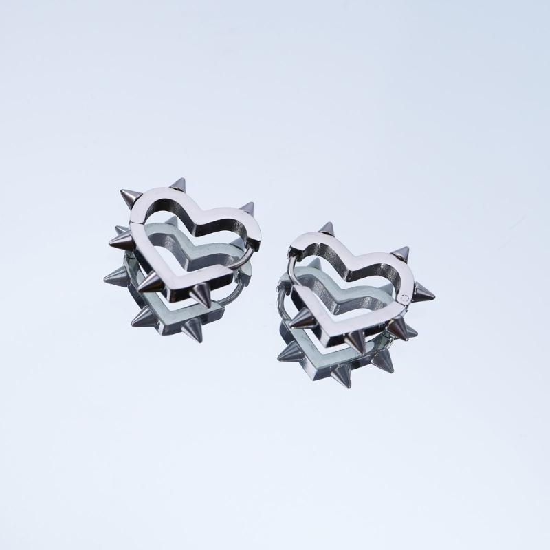 Punk Titan-Stahl Dorn Ohrstecker für Damen Herren Ohrklemme Lustiger Street Hip Hop Ohrring Gotischer Schmuck Geschenk