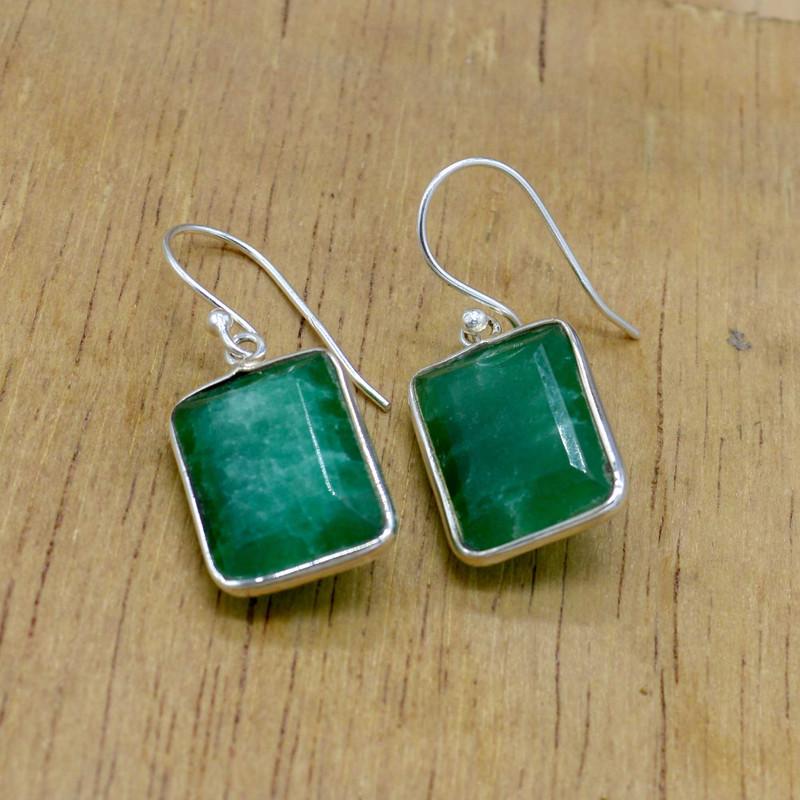 Emerald 925 Sterling Silver Earrings Jewelry, Women Earrings