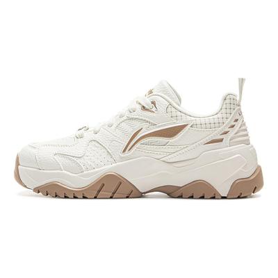 Li Ning Tian Ji 3 Klassische Mode-Sneaker Damen-Sneaker Weiß Grau AGCV086-3