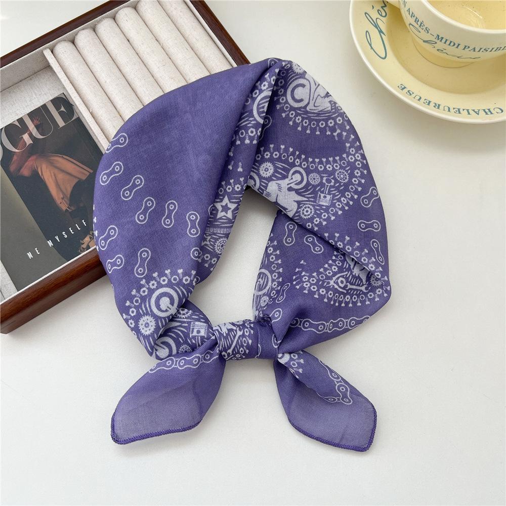 Liten fyrkantig scarf i bomull och linne Sidenhalsduk Dam Vår och höst Ny stil Konstnärlig och mångsidig Mode Temperament Huvudband Scarf