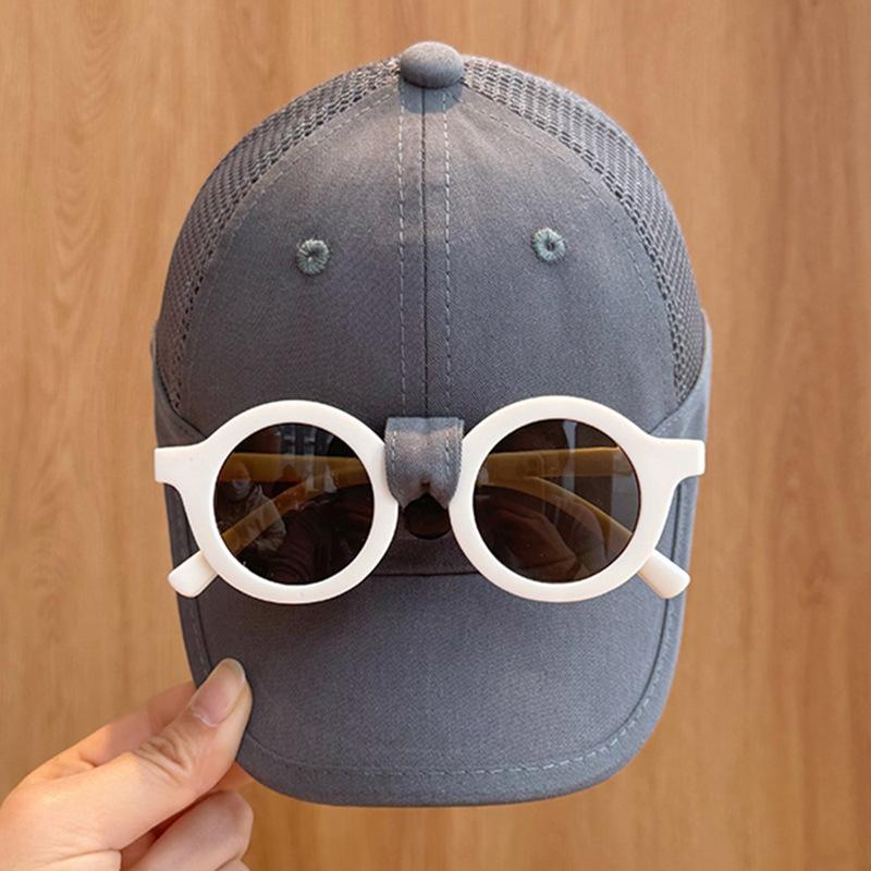 

Съемные очки Детская шляпа Детская бейсболка из сетки для мальчика Корейский стиль Модная детская весенняя бейсболка для девочки 48-52Cm