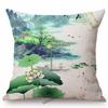 Traditional Chinese Ink Oil Painting Mountain Scenery Cotton Linen Sofa Throw Pillow Case Home Decoration Car Cushion Cover Case