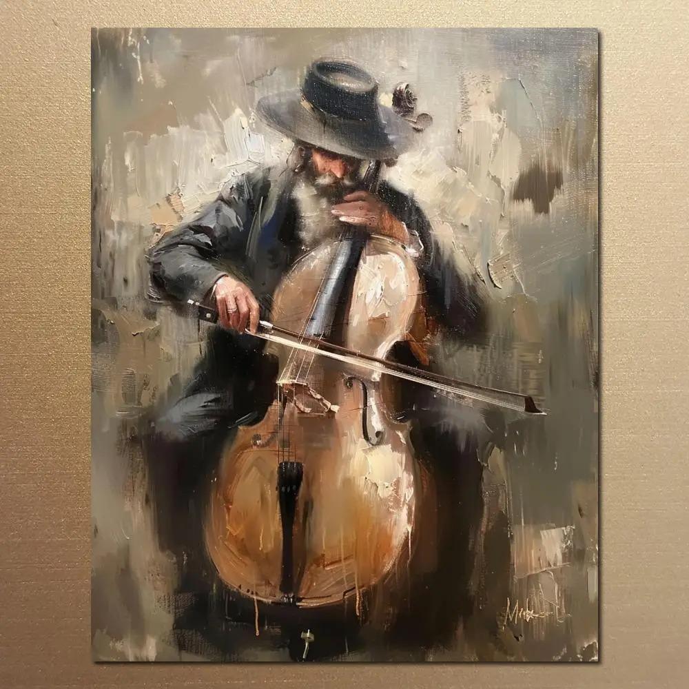 Stampa su Tela Hasidica Arte da Parete Grande Giudaica Uomo Ebreo che Suona Musica Poster HD Immagine Stampata Soggiorno Moderno Decorazione per la Casa