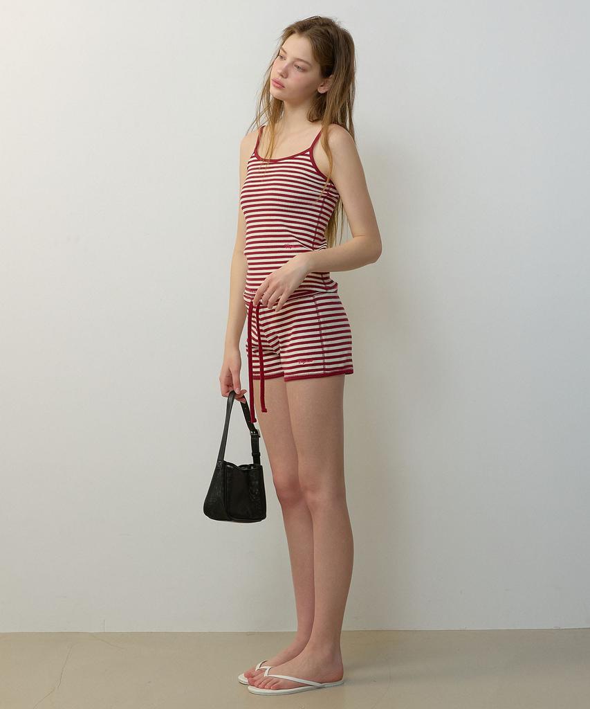 City Breeze Jersey Striped Shorts_Red