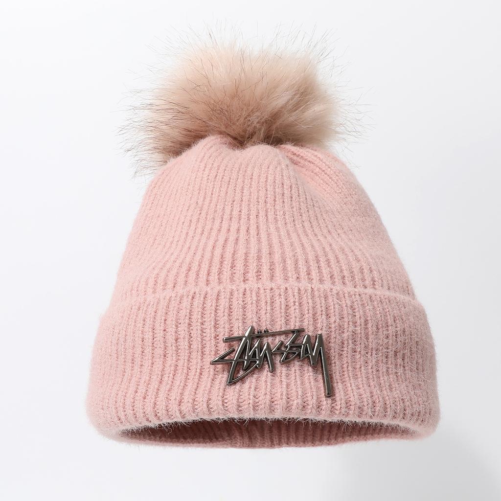 Design Sense Woven Plush Pullover Hat Lengthened Outdoor Integrated Warm Knitted Hat