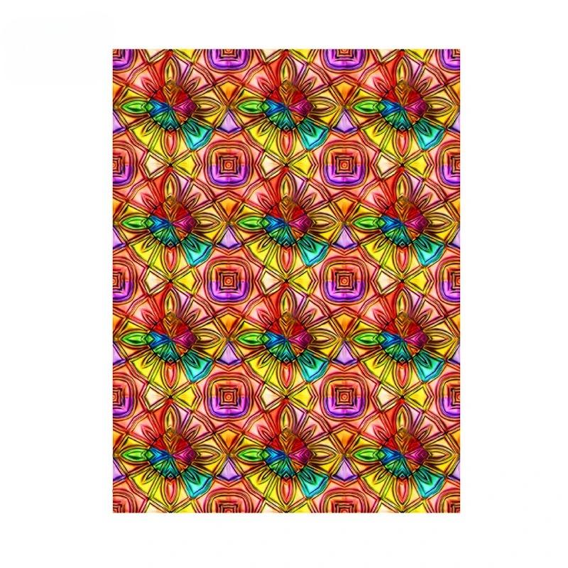 Translucent Self-Adhesive Stained Window Sticker Retro Geometric Pattern Glass Film Home Bathroom Decor Art Privacy Film