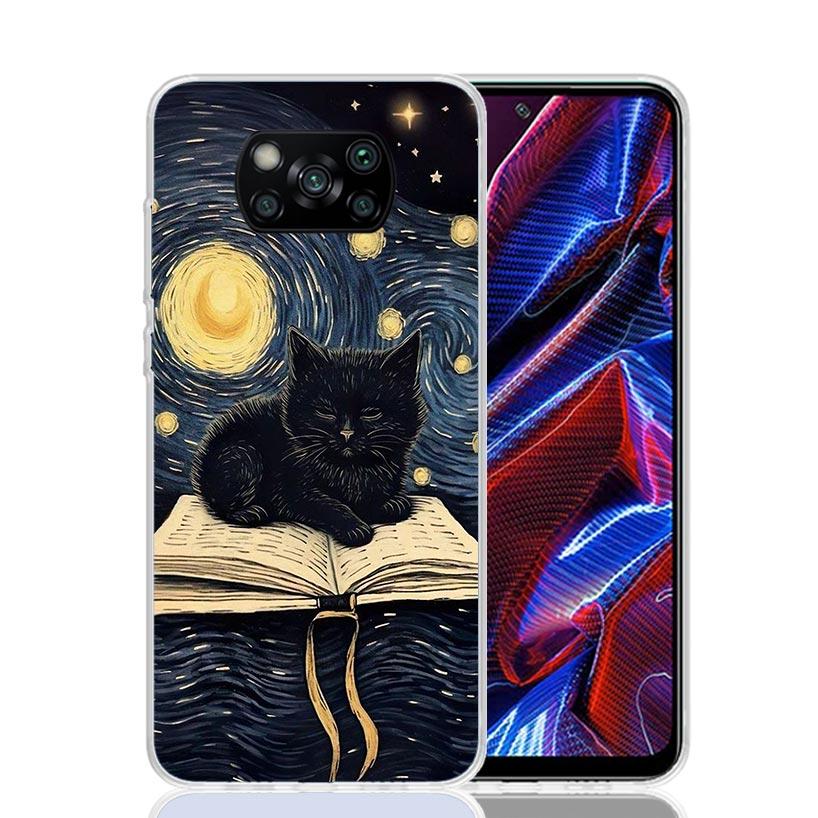 Witch And Cat Colorful Cute Case Phone Cover for Xiaomi Redmi Note 10 9 9S 8 8T 7 5 Pro Mi 12T 11T 10T 9T 12 11 Lite A3 A2 Trend