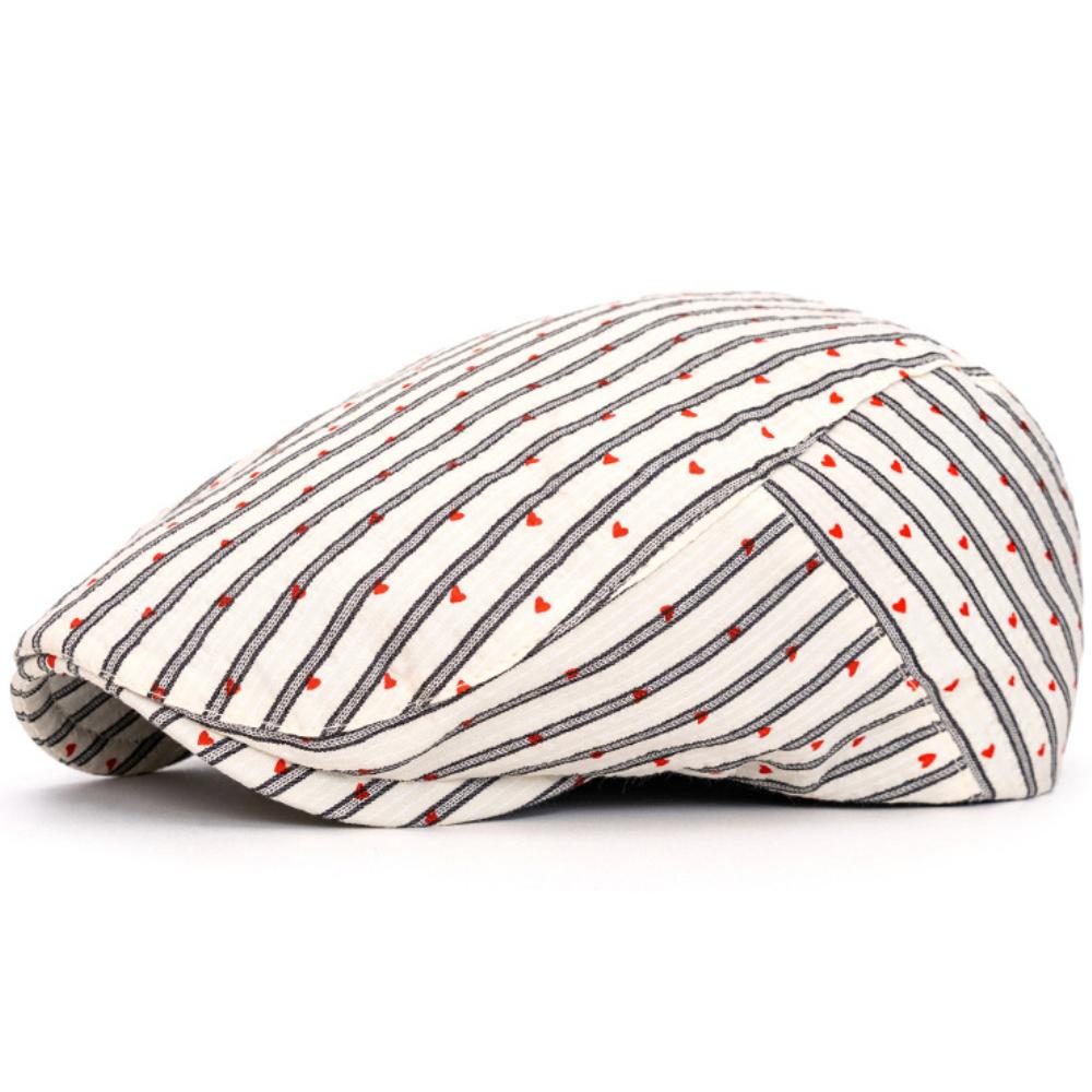 

HT4816 Beret Cap Retro Heart Artist Painter Beret Hat Male Female Spring Autumn Cap for Men Women Adjustable Ivy Flat Cap Berets 55-60cm Adjustable світлого кольору хакі