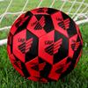 Red And Black Sport Emblem Printed Size 5 Soccer Balls, High-Quality, Anti-Slip, Protective Football, A Unique Gift , Birthdays, Christmas Gifts