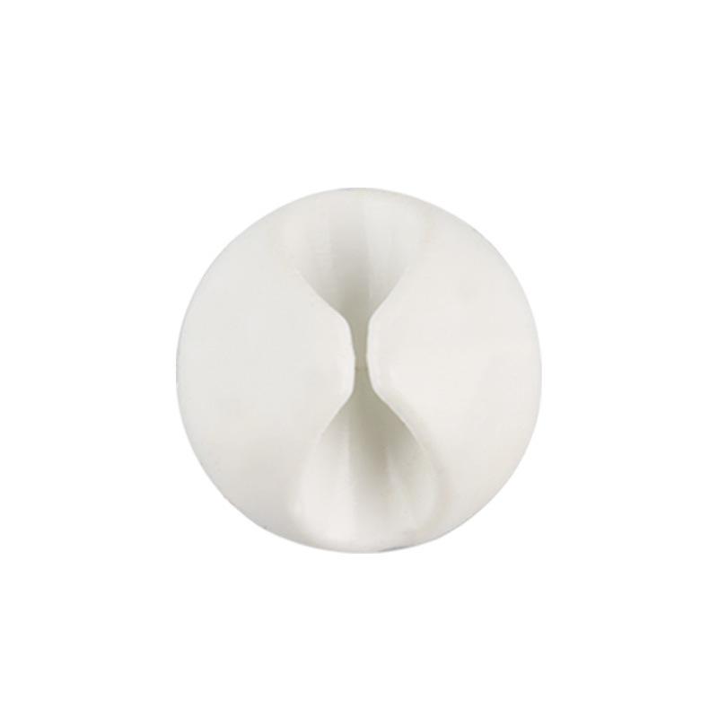 

Round Cable Organizer: Desktop Wire Clips for Cable Storage & Management Single Pack білий