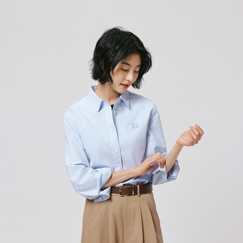 Hotwind Women's 2026 Spring Simple Oxford Long Sleeve Shirt