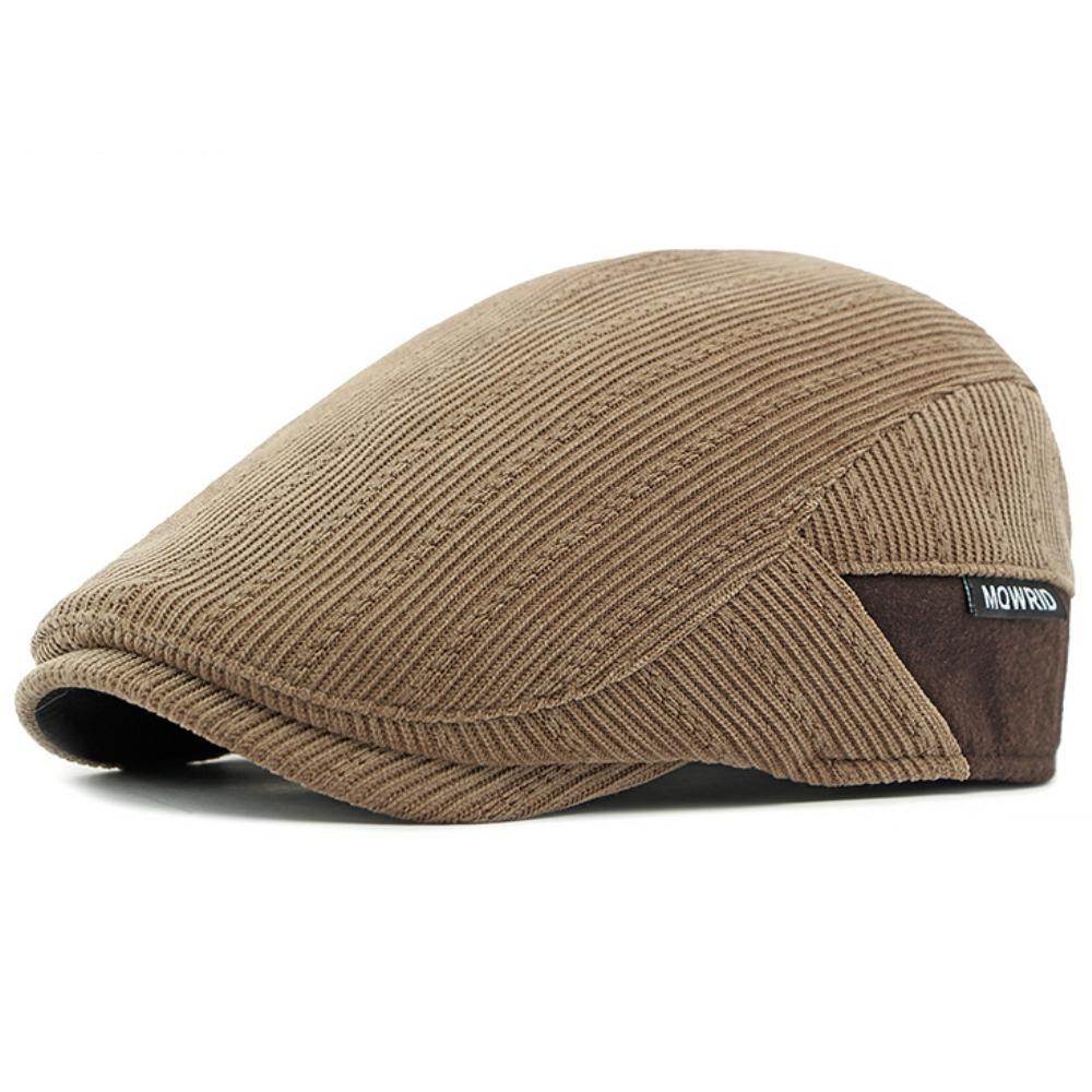 HT4587 Berets Autumn Winter Hat Caps for Men Women Fleece Lined Corduroy Beret Hat Adjustable Ivy Flat Cap Male Female Beret Cap
