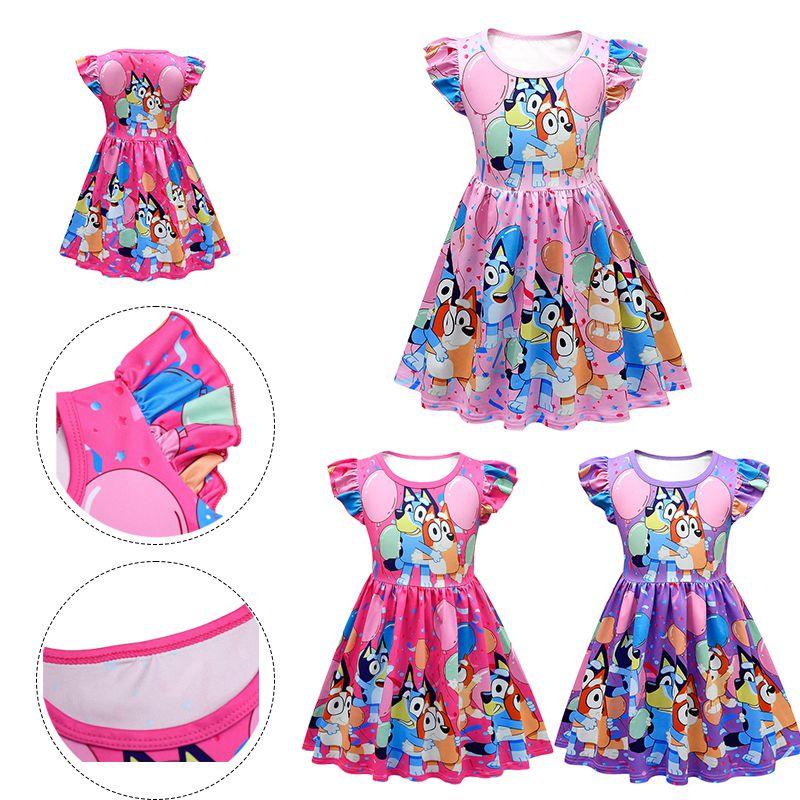 Bluey Bingo Print Cosplay Dress For Kids Halloween Or Theme Party Ready!
