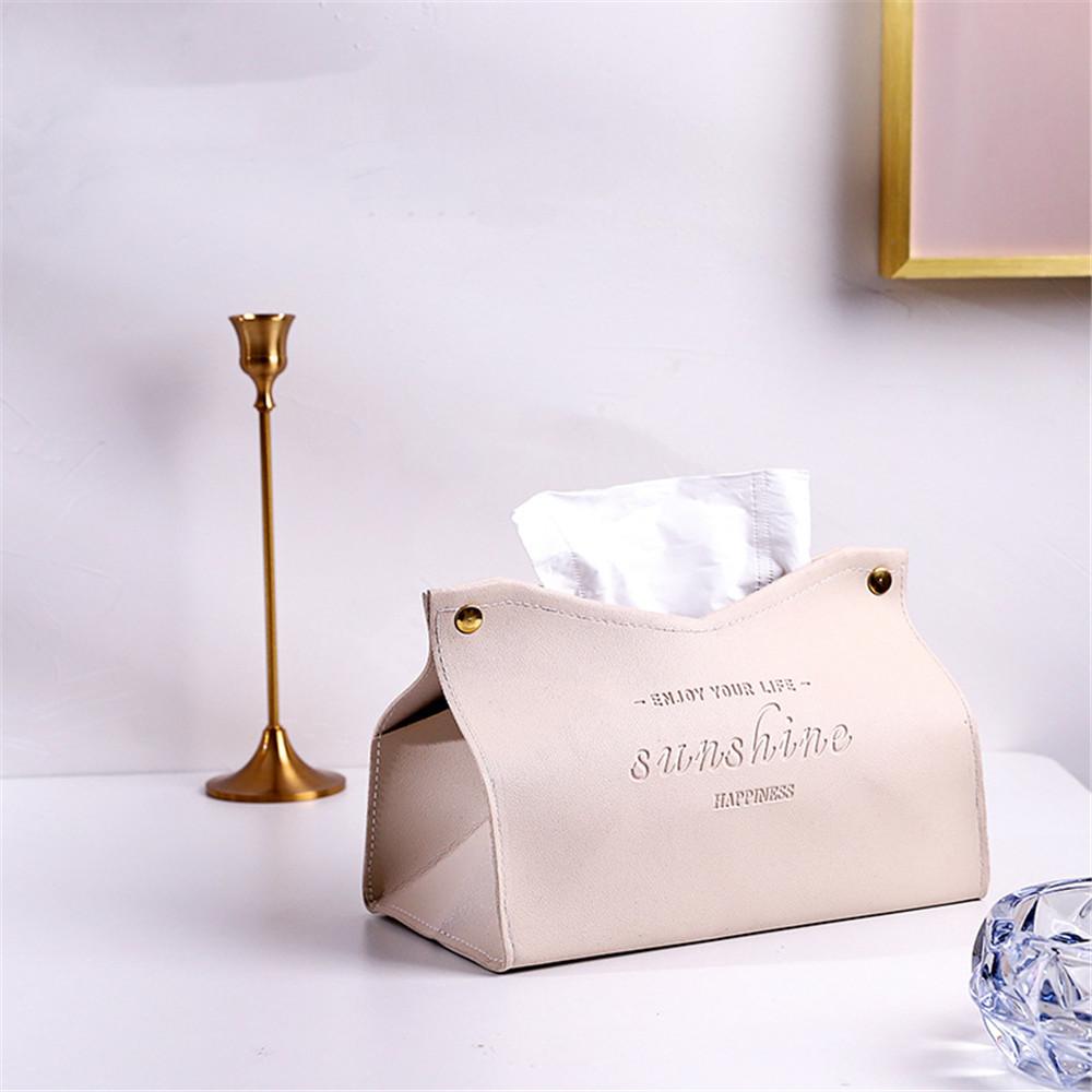 Nodic Environmental PU Leather Napkin Holder Foldable Tissue Box Home Offi Waterproof Dustproof Storage Box Sundries Ontainer
