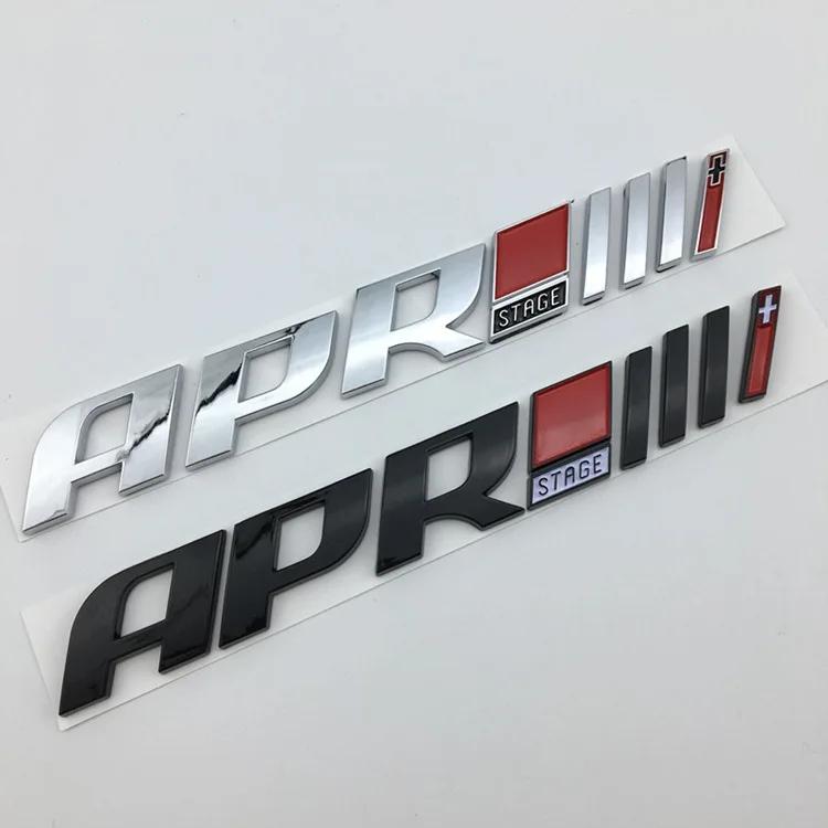 ABBC1 1X 3D ABS Plastic Auto Car For APR Stage /// + Emblem Tail Side Sticker Badge Styling Decals For Golf Tiguan S3 S5 S6 TTS RS7