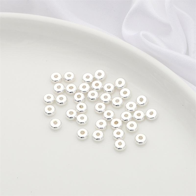 14K Gold-Plated Silver Tone Beads: Thick Spacer & Flat Loose Beads for DIY Jewelry and Bracelets