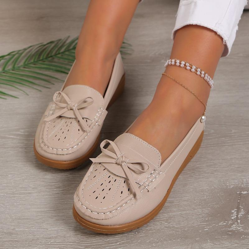 Fashion Spring Autumn 2024 New Women's Fashion Casual Shoes Simple Hollow Breathable Round Head Soft Flat Shoes Mother Shoes