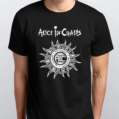 Alice In Chains Sun Logo T-SHIRT S M L XL XXL 3 4 XL Colours Black
