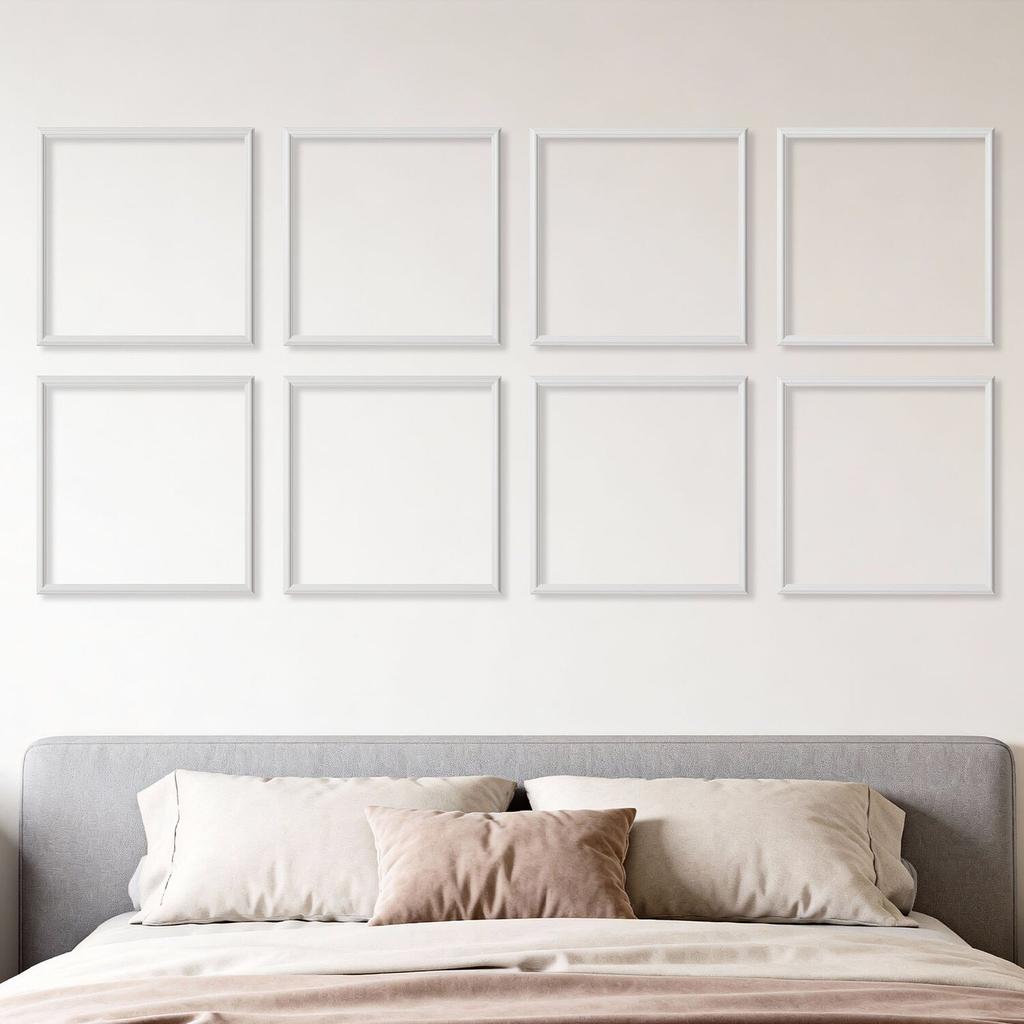 Wall Molding 12 Pack, 51 X 51 Cm Wainscoting Panels Kit, Lightweight Paintable Polystyrene, Easy To Install, Waterproof Accent Wall Trim for Interior