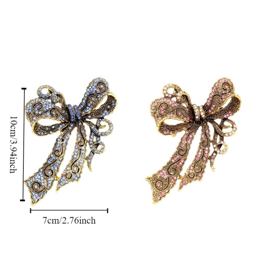 Luxury Rhinestone Bow Brooch Exquisite Bowknot Pin Fashion Corsage Decoration  Gift Giving