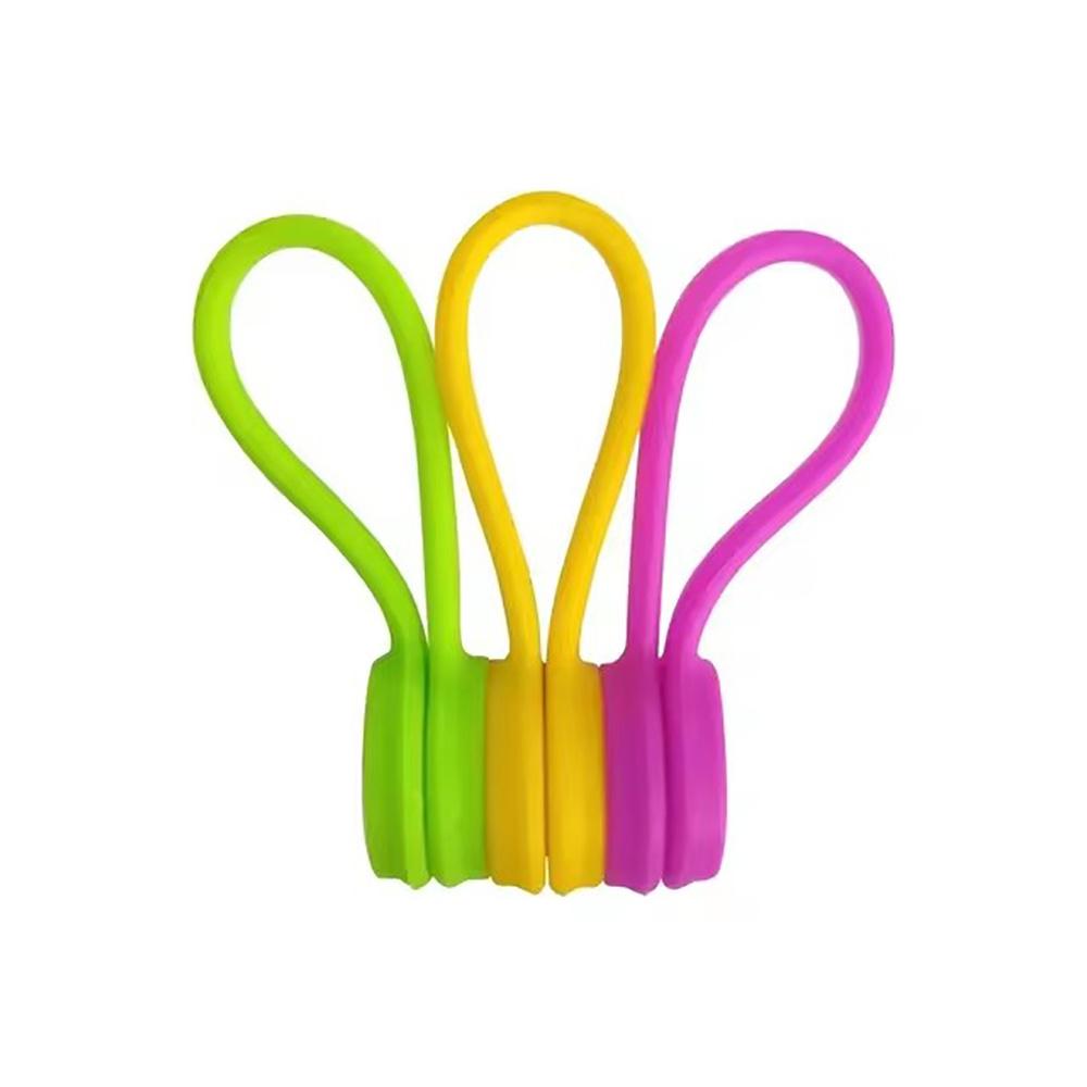 

3/10Pcs Ear Mounted Magnetic Winding Device Multicolor Silicone Cable Ties Wires Organizer Cord Home Winders Protect Data Cable
