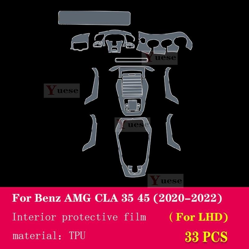 For Mercedes Benz AMG CLA 34 45 - Car Interior Center Console Transparent TPU Protective Film Anti-scratch Sticker