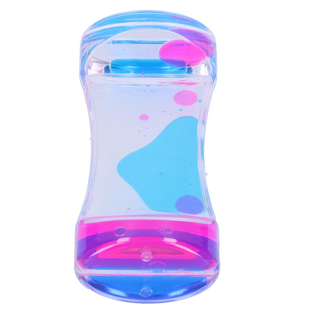 Double Color Liquid Motion Bubbler Timer Hourglass Liquid Bubbler Toy Desk Decor(Blue Pink )