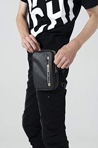 RS TAICHI Motorcycle Leg Bag, Holster Bag, Body Bag, Waist Bag, Waist Pouch, Touring Belt Pouch, RSB280, Unisex Adult, Charcoal