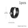Vintage Vicking Hoop Earrings for Men Boys,Black Zircon Stainless Steel Huggies Hoop Earrings,Punk Jewelry Gift