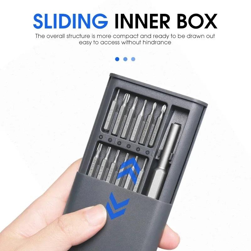 25 IN 1 Hand Screwdriver Set Precision Handle Portable Hand Tool Kits Wireless Cordless Small Bits for Phone Watch Camera Repair
