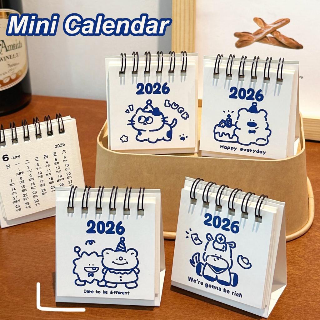 Desk Calendar 2026 2026 Small Ornament Calendar Plan Book Cute Mini Calendar Office Desktop Decoration Festival Gift