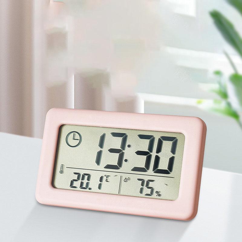 Student Alarm Clock: Slim Temperature & Humidity Digital Clock Colorful Nordic Style Desktop Clock