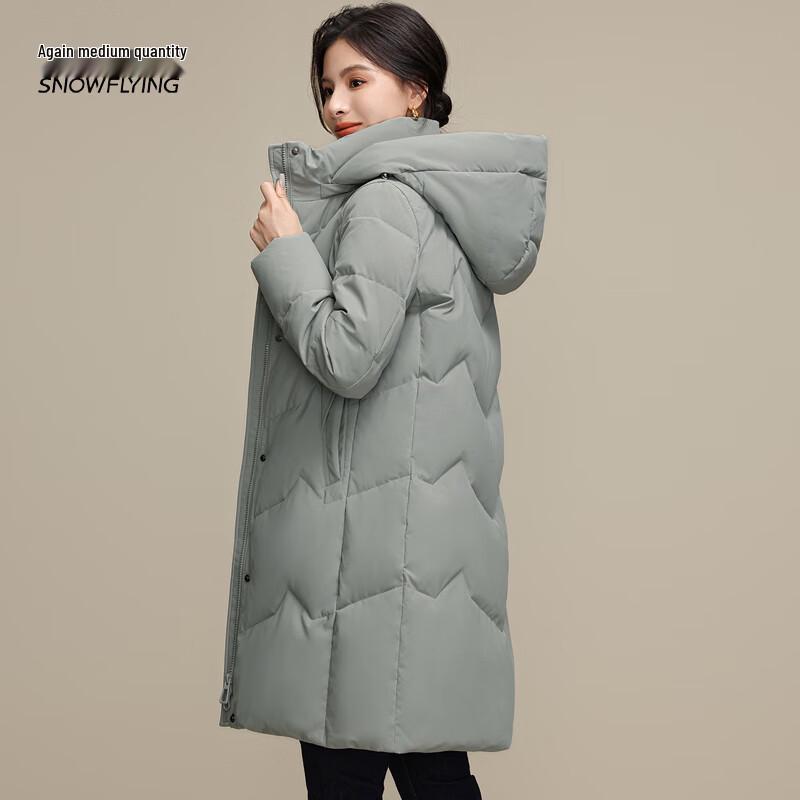 XueZhongFei Women's Mid-Length Winter Down Coat with Removable Hood