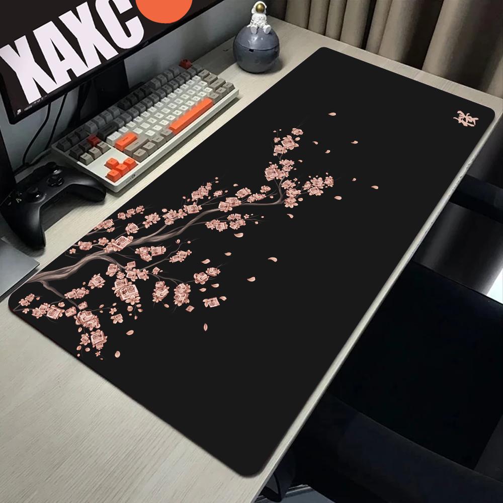 2026 Μεγάλο Μαύρο Sakura Ποντικοουαλί Παιχνιδιών Kawaii Μωβ Χαλί Γραφείου Αξεσουάρ Κερασιά Ποντικοουαλί Χαλί Υπολογιστή