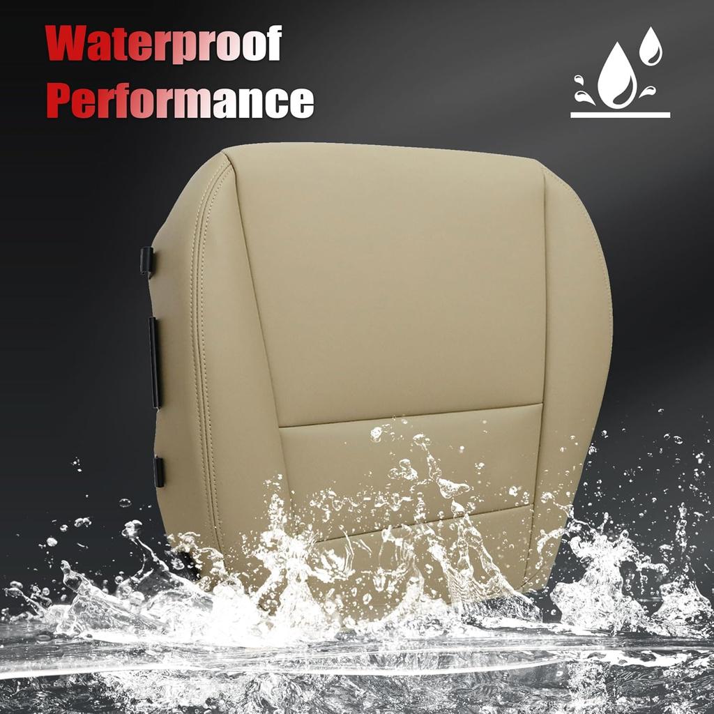 Driver Side Bottom Replacement Leather Seat Cover Tan Compatible with Acura MDX 2007 2008 2009 2010 2011 2012