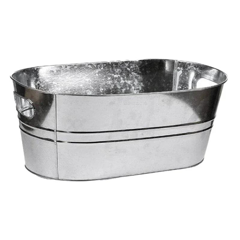 Hot Stainless Steel Ice Galvanized Cube Storage Bucket Beer Wine Bucket Bar Ice Bucket Container Champagne Can Champagne Chiller