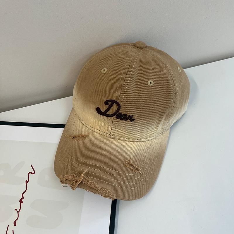 Women's new autumn and winter hats with letter embroidery and gradient color baseball caps, Japanese retro casual versatile personalized duckbill