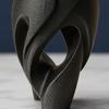 Wear-Resistant Table Decor 3D Printed Owl Figurine, Hollow Modern Art Sculpture with Matte Black Finish, Office Home Minimalist Desk for Bookshelf,