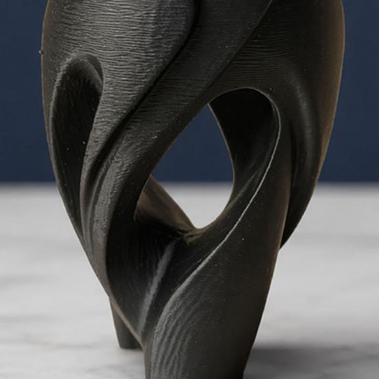 Wear-Resistant Table Decor 3D Printed Owl Figurine, Hollow Modern Art Sculpture with Matte Black Finish, Office Home Minimalist Desk for Bookshelf,