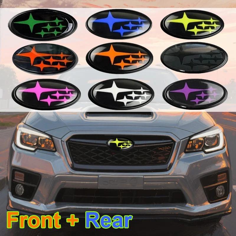 For Subaru STI XV Impreza BRZ WRX Legacy Outback Auto Hood Trunk Badge Cover 2Pcs Acrylic Car Front Rear Logo Emblem Sticker Y12