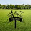 Metal Garden Stake Personalized Gardener Name Sign Yard Decor Custom Gardening Gift