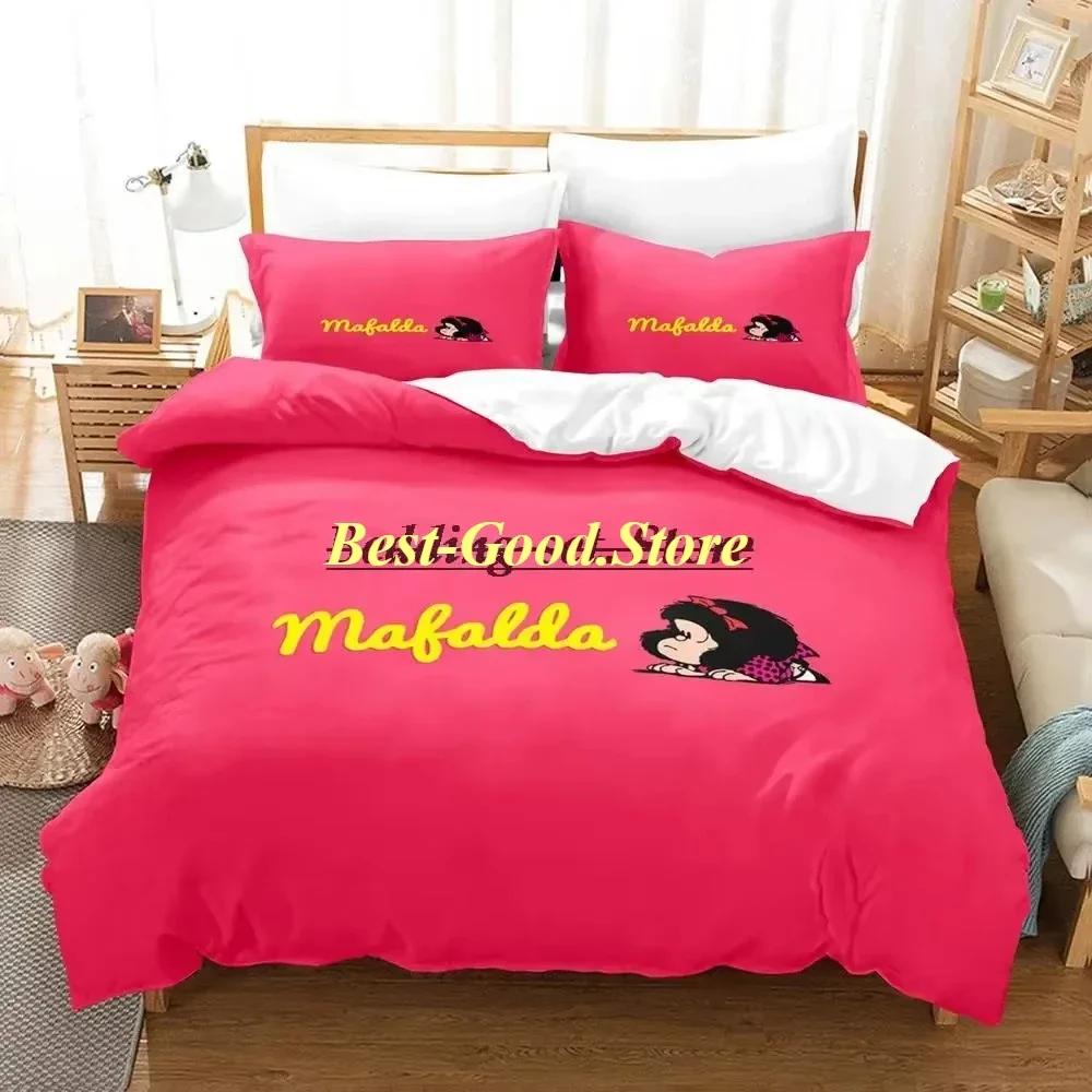 Cute Girl Mafalda Bedding Set Duvet Cover Full Queen King Size Pillowcase Bed Printed Bed Set For Aldult Kid Bedroom Single Twin