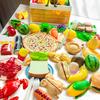 Dzieci Zestaw Zabawek Kuchennych Naczynia Kuchenne Zabawki Kuchenne Symulowane Owoce Zabawki do Krojenia Akcesoria do Gotowania dla Dzieci Dziewczynek Prezent Świąteczny