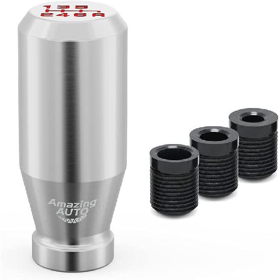 Racing JDM Type-R Style 5 Speed Manual Universal Gear Shift Knobs Adapters Included Fit Compatible With Mazda Tacoma STi Nismo 2004 Honda Accord