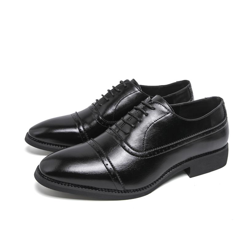 Men Oxfords Dress Brogues Derbys Brown Formal Business Black Patent Leather Shoes Tuxedo Wedding Shoes Over Sized