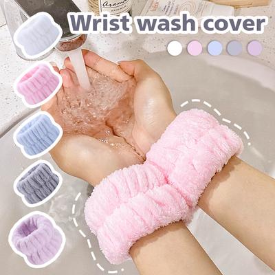 2 Reusable Face Washing Wristbands with Water Absorbing and Anti Moisture Bands, Soft Ultra-fine Fiber Towel Wristbands
