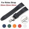 20mm 22mm TPU Silikon Uhrenarmband für Rolex Gummi-Uhrenarmband für Seiko Schnellverschluss Silikon Taucherarmband Schmetterlingsverschluss